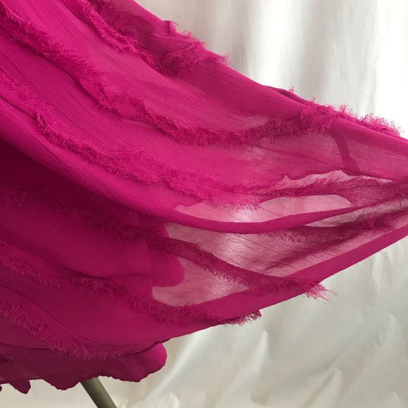 Newport News Pink Dress Size 8 EUC Sheer Gauze Overlay - Picture 11 of 11